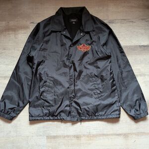Brixton Black Coach Jacket Mens M Embroidered Logo Windbreaker